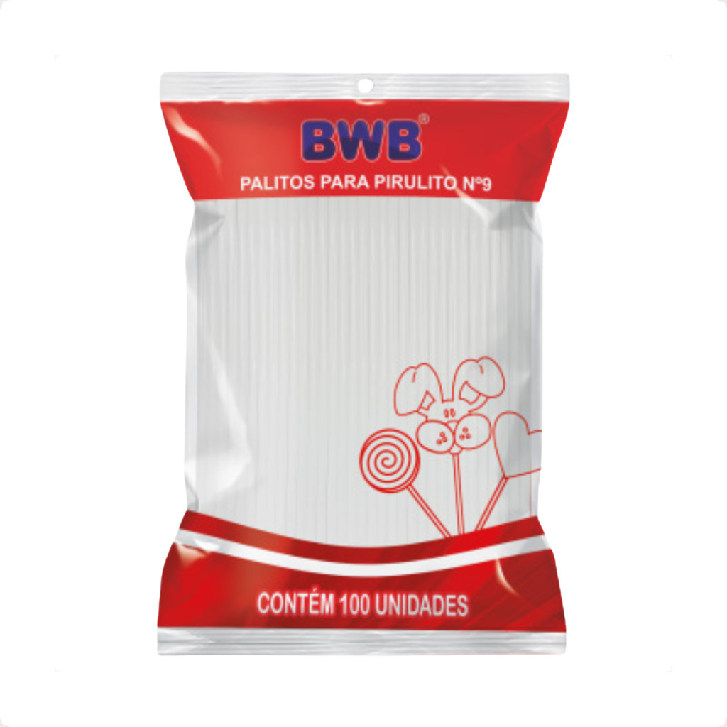 Palitos para Pirulito Pequeno Branco – 100 Un para Doces e Confeitaria - Home & Living