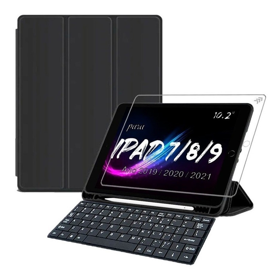 Capa Case Magic Keyboard Para iPad 9 Teclado Pelicula