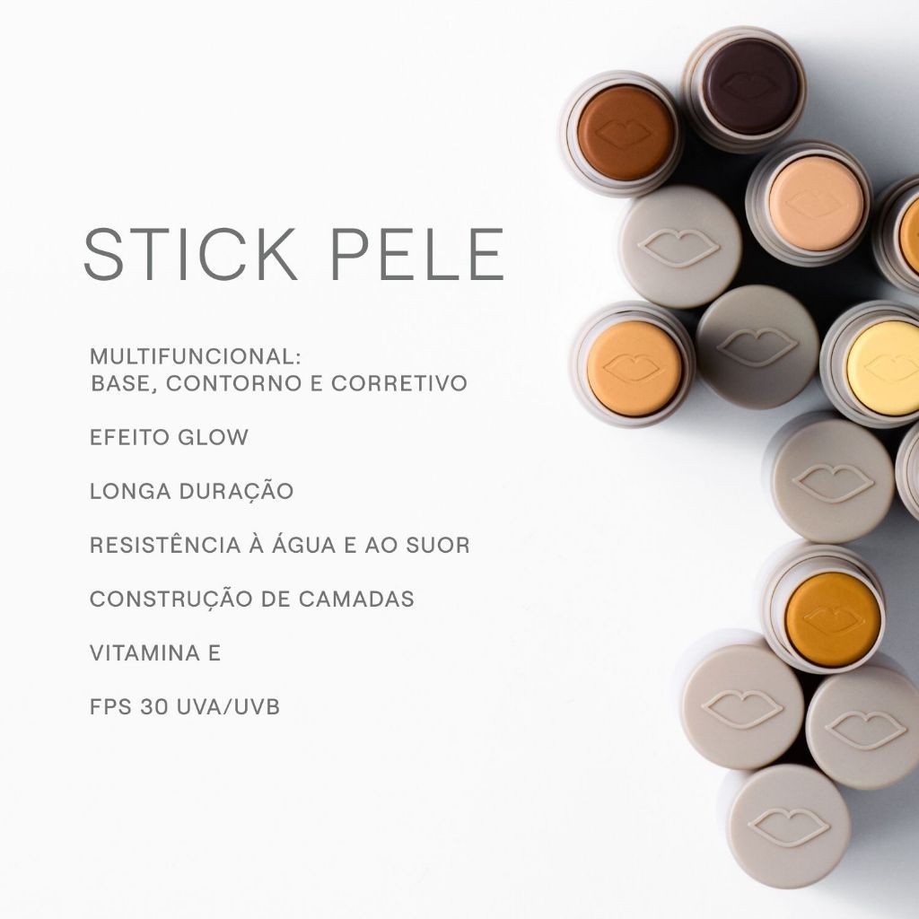 Stick Pele FPS 30 Base Multifuncional Novo  Boca Rosa Promoção