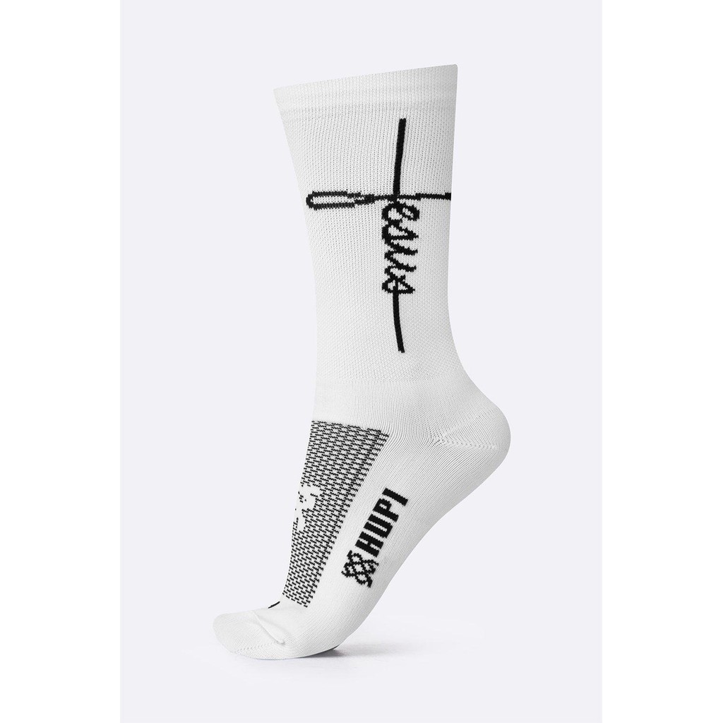 Meia HUPI Jesus Branco/Preto Plus (42 a 46) em Oferta na Shopee