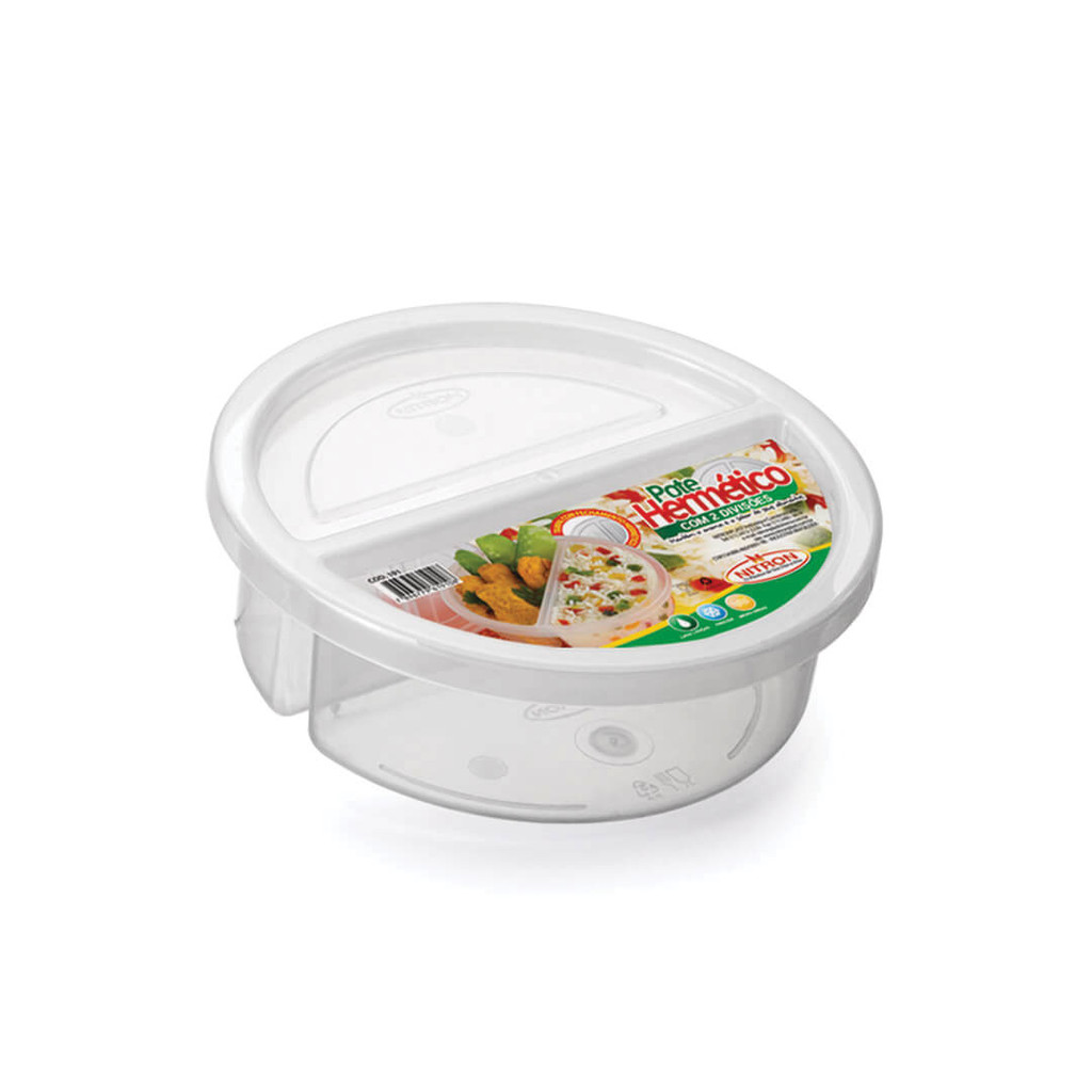 Pote Organizador Redondo com 2 Divisórias 720 ml para Mantimentos e Alimentos Cozinha Organizada