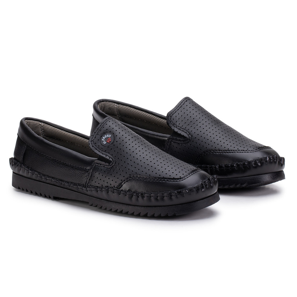 Sapatilha Mocassim Masculino Couro Conforto Antiderrapante Casual Trabalho Dia a Dia
