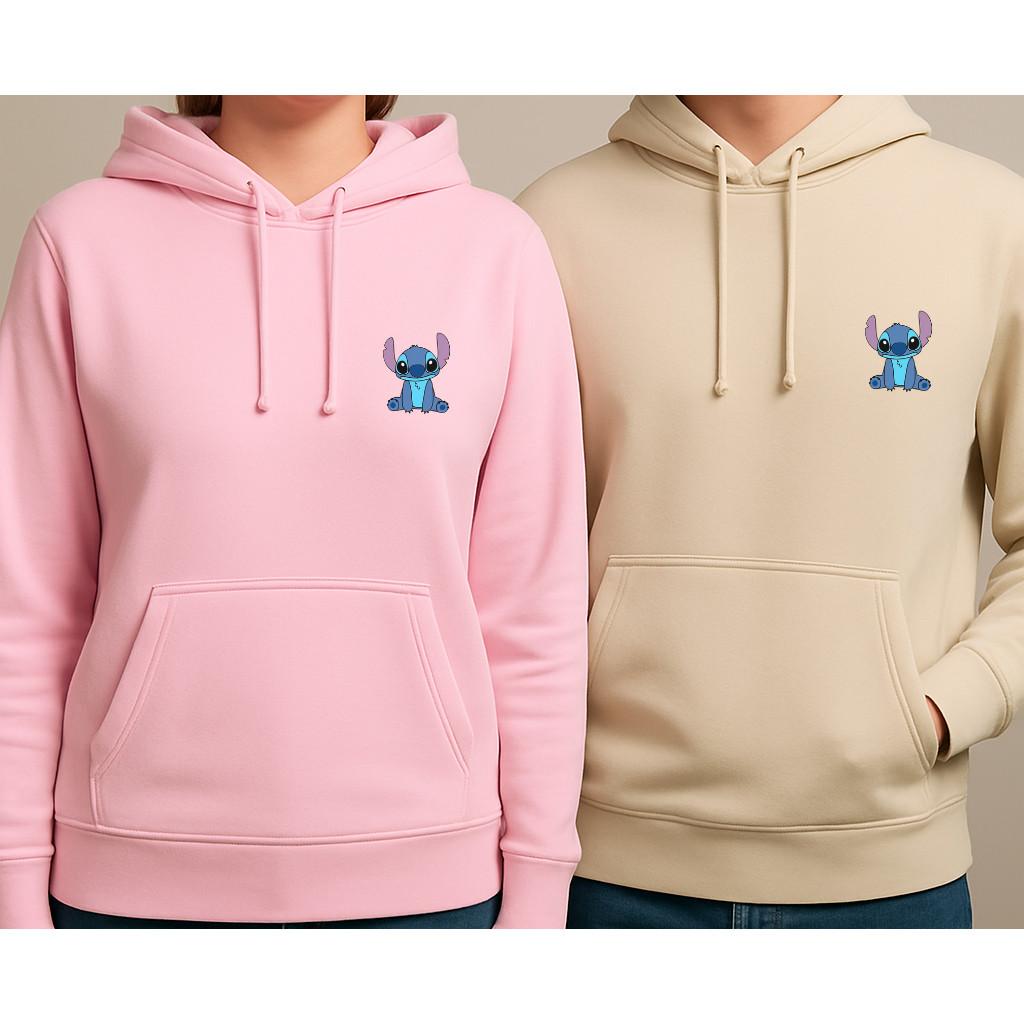 Moletom Canguru Lilo Stitch Bolso Desenho Várias Cores Lançamento Moda Unissex Inverno Frio Branco Entrega Rápida
