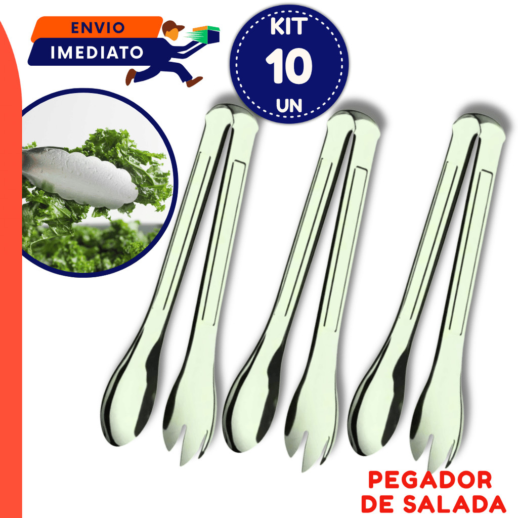 3 , 5 ou 10 Pegador de Salada Carne Massa Salada Doce Gelo Petisco Aço Inox Multiuso Cozinha Restaurante Confeitaria