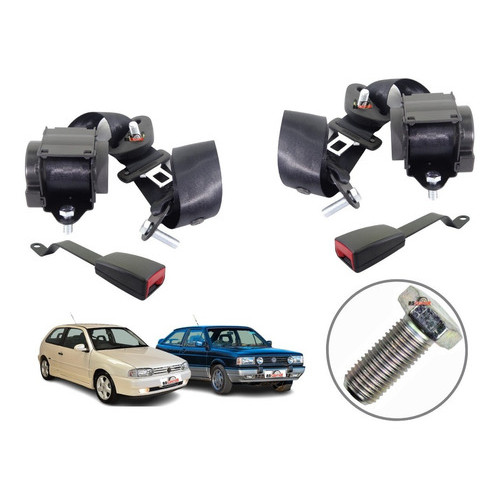 Kit Cinto De Segurança Vw Gol Bola Quadrado Gti 2 Banco