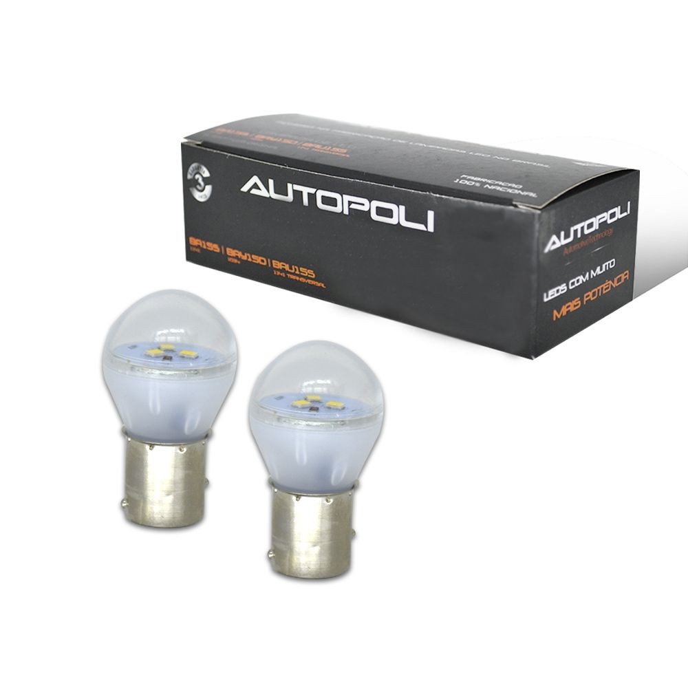 Lampada LED 1 Polo 3W 12V Bulbo Branca Autopoli Trava Reta Par em Oferta na Shopee