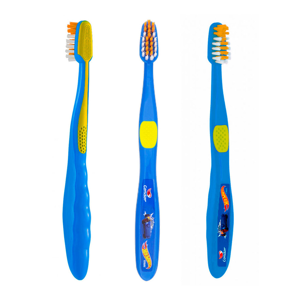 Kit Escova de dente Com Porta Escova E Gel denta hot wheels ou barbie Condor
