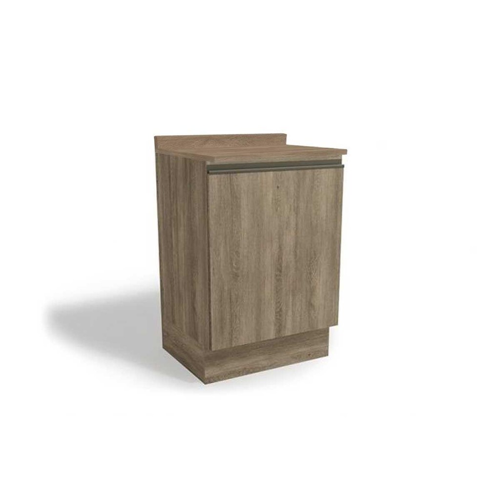 Gabinete de Cozinha Modulado Balcão Maxxi G742 1 Porta c/Tampo 60cm Nogal/Nogal - Kappesberg em Oferta na Shopee