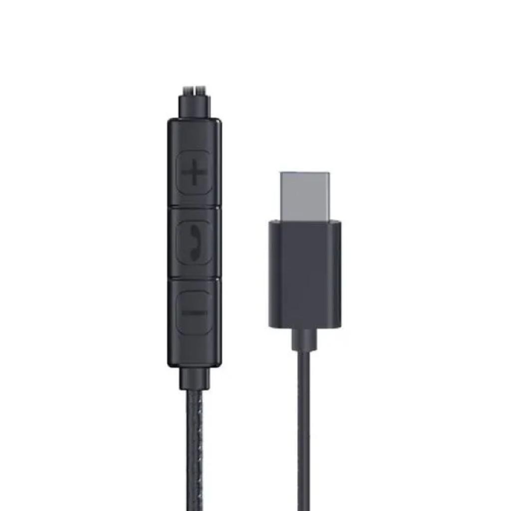 Fone de Ouvido TCN Classic USB-C Preto com Microfone integrado e Cabo de 1,2m - detalhe