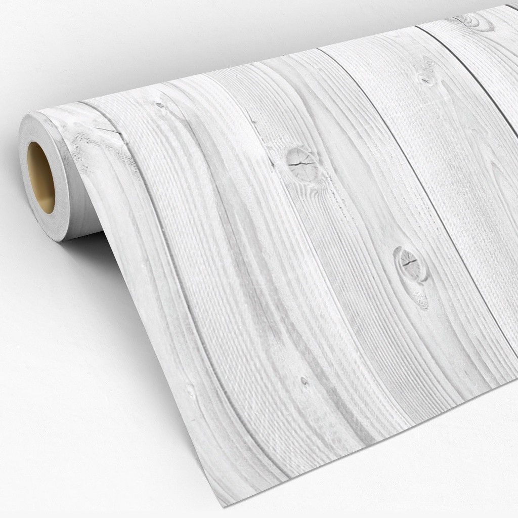 Adesivo Papel de Parede Lavável Decoração Madeira Ripa Branco Cinza Quarto Sala Efeito 3D