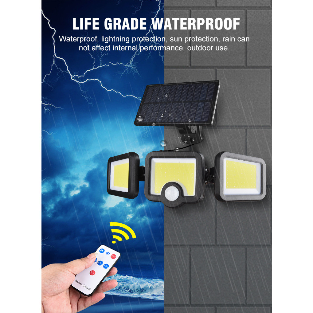 Luminária Solar Parede 120 Cob 24w ou 171 cob 39w Sensor Presença Com 3 Funções Separado em Oferta na Shopee