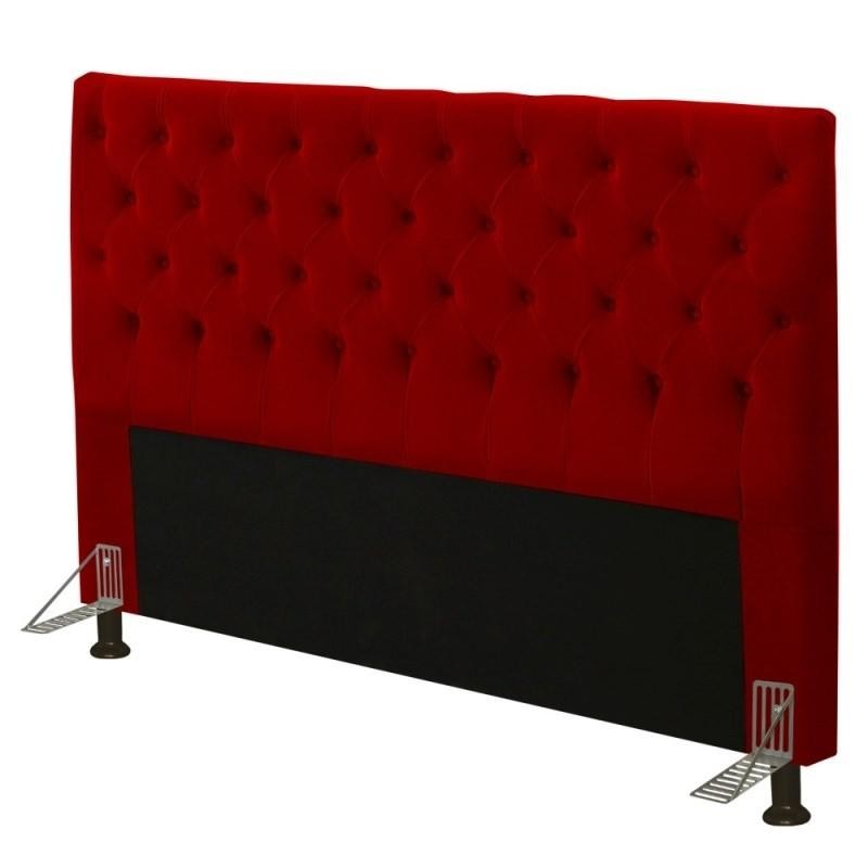 Cabeceira Cama Box Casal King 195cm Cristal Veludo Vermelho - JS Móveis em Oferta na Shopee
