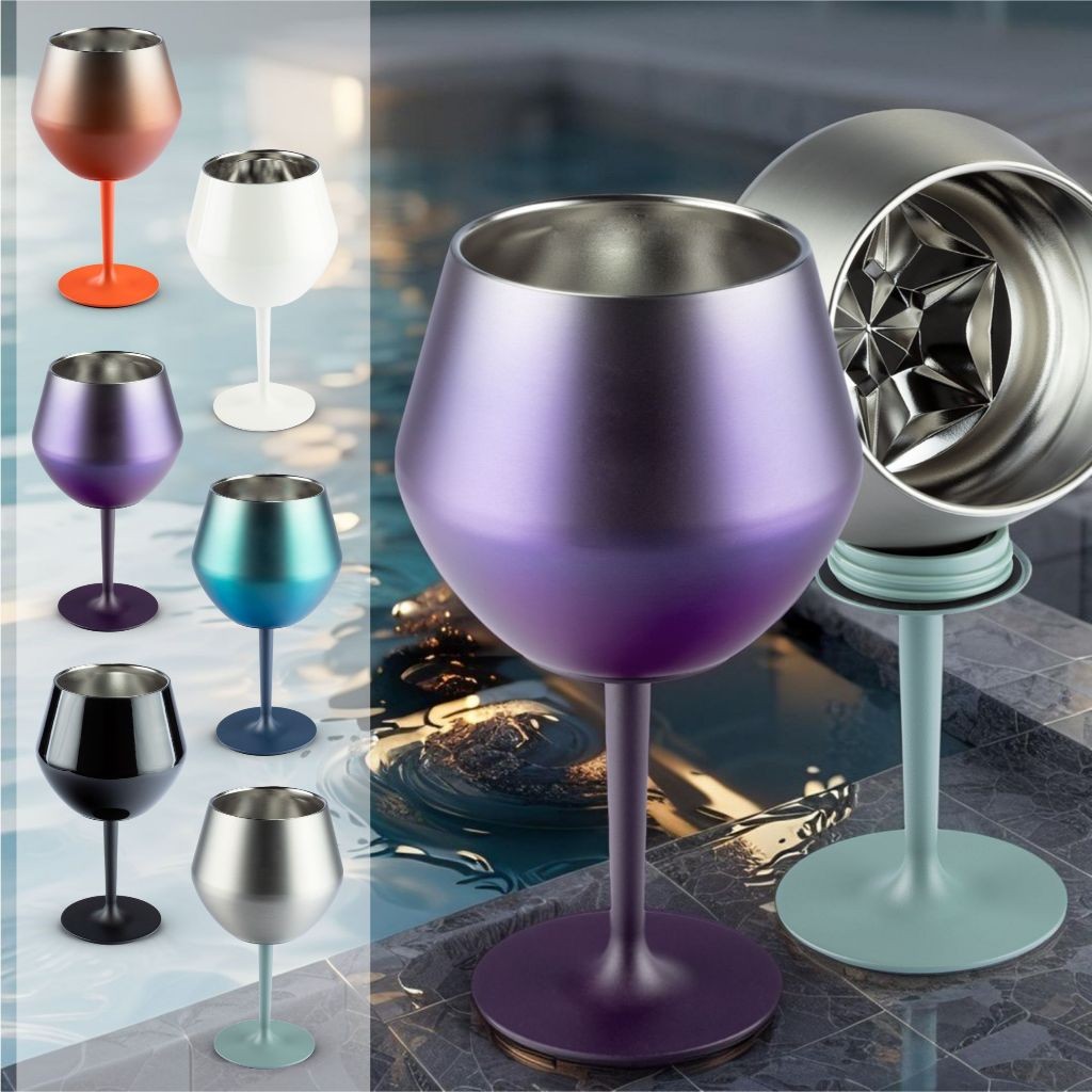 Taça Copo Térmico De Aço Inoxidável 2 Em 1 Para Gin Vinho Cerveja Drink Bebidas 14oz | Env...