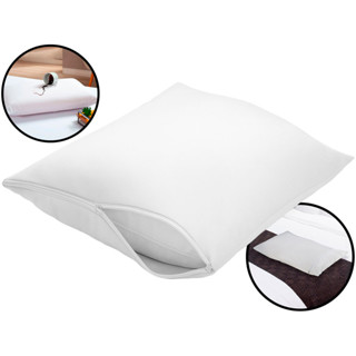 Capa Para Travesseiro Fronha Impermeável Antiácaro Tamanho Solteiro Com Zíper 65cm x 45cm	 em Oferta na Shopee