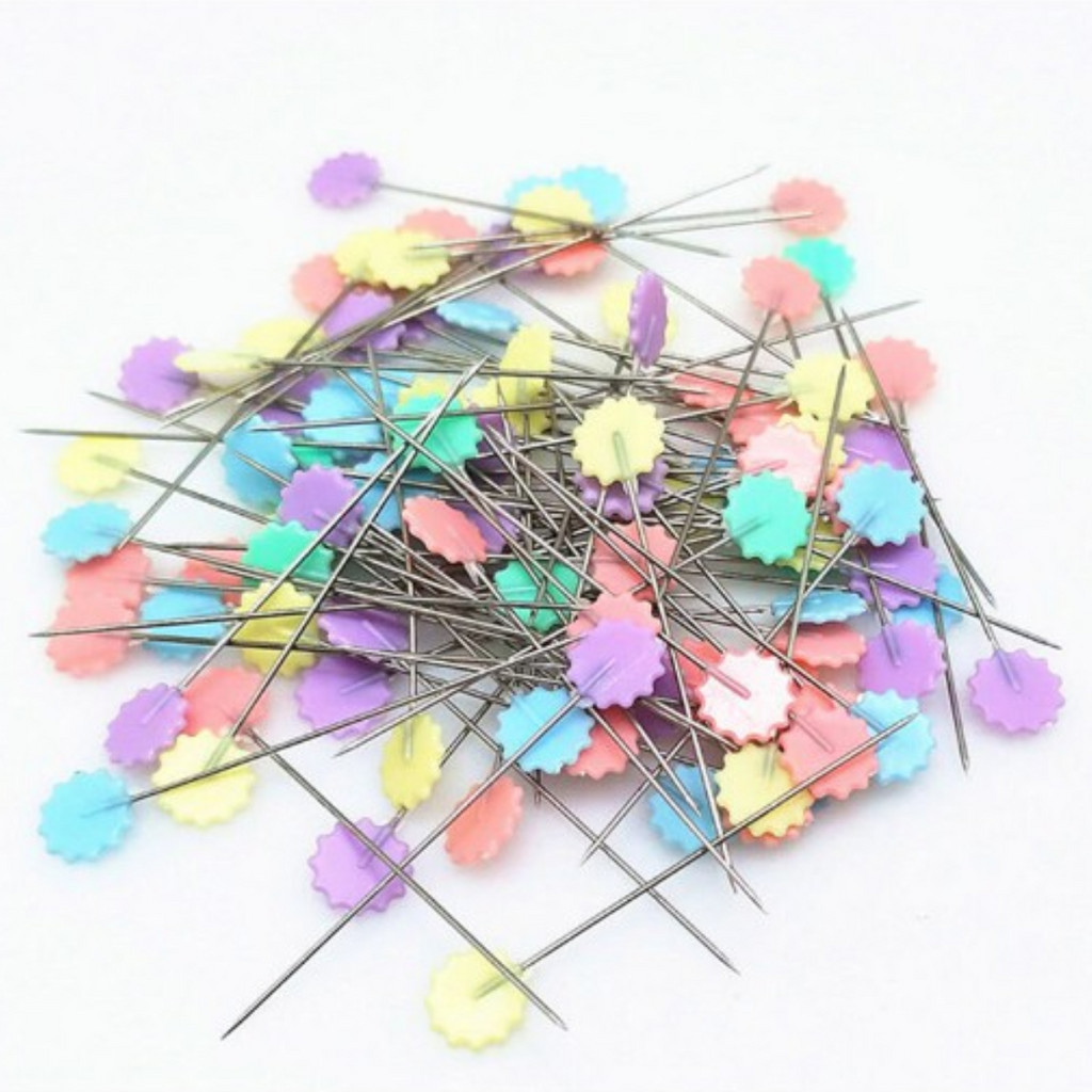 Kit 100 Alfinetes de Costura Resistentes para Tecidos Patchwork e Artesanato em Oferta na Shopee