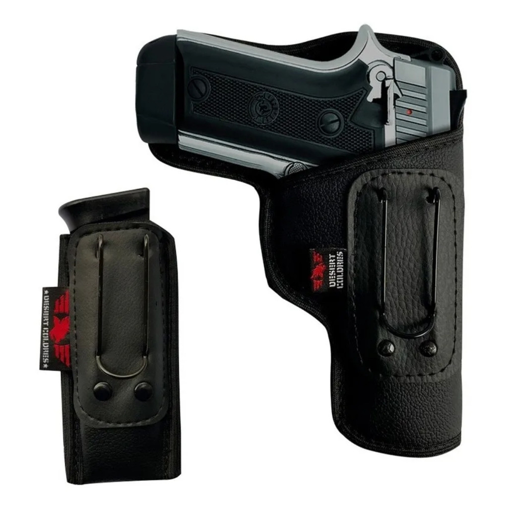 Kit Coldre Velado Interno Para 380/ Pt938 + Porta Carregador Velado Em Neoprene e Couro P.U