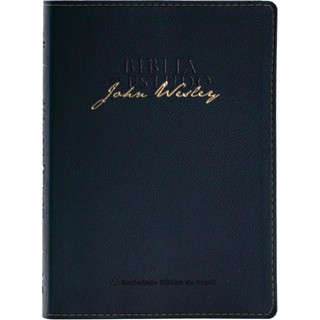 Bíblia de Estudo John Wesley | NAA | Letra Normal | Azul em Oferta na Shopee