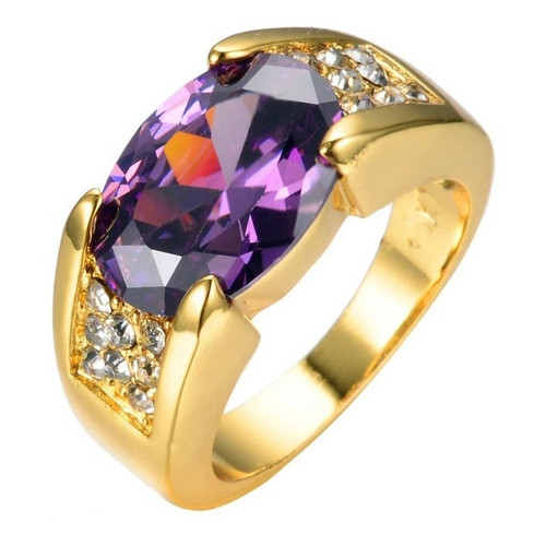 Anel Formatura Pedra Ametista Banhado Unisex Teologia Cursos em Oferta na Shopee