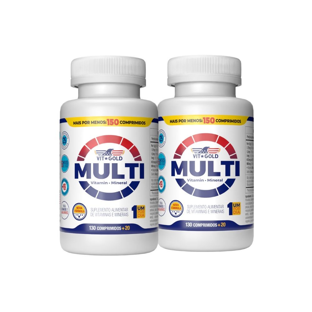 Multivitamínico Multi Vitgold 130 + 20 kit 2x Comprimidos.