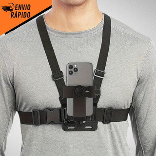 Suporte de Peito Para Celular e Gopro Peitoral Peito ajustável Câmera Esportivo Moto Bike 1408