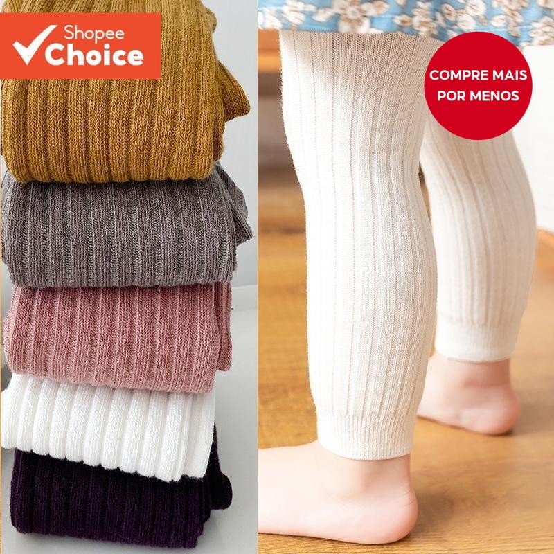 Leggings Com Nervuras De Algodão Penteado Macio Para Bebês Meninas E Meninos , Ideais Brin...