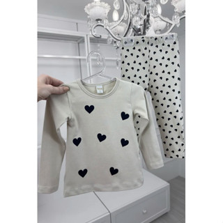 Conjunto Infantil Bege Cotton Fio Penteado Corações em Oferta na Shopee