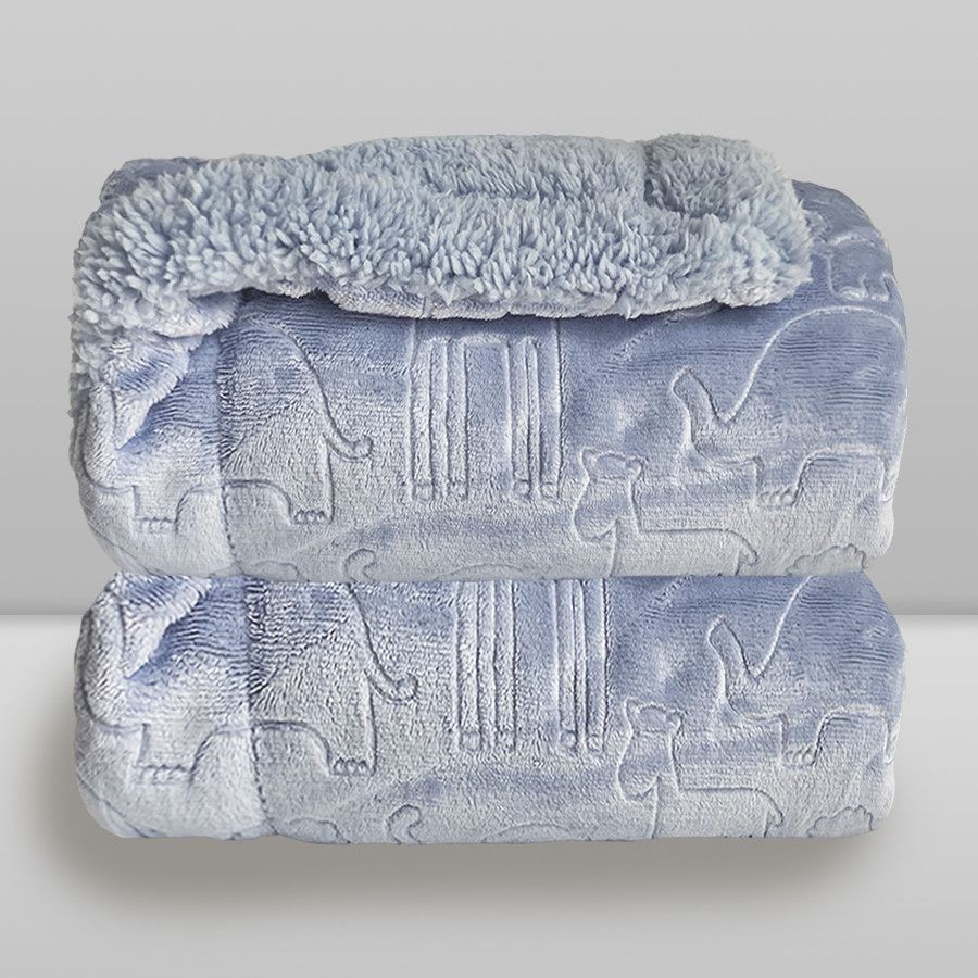 Cobertor Bebê Plush com Sherpa Ferrete 0,90 x 1,10 Azul em Oferta na Shopee