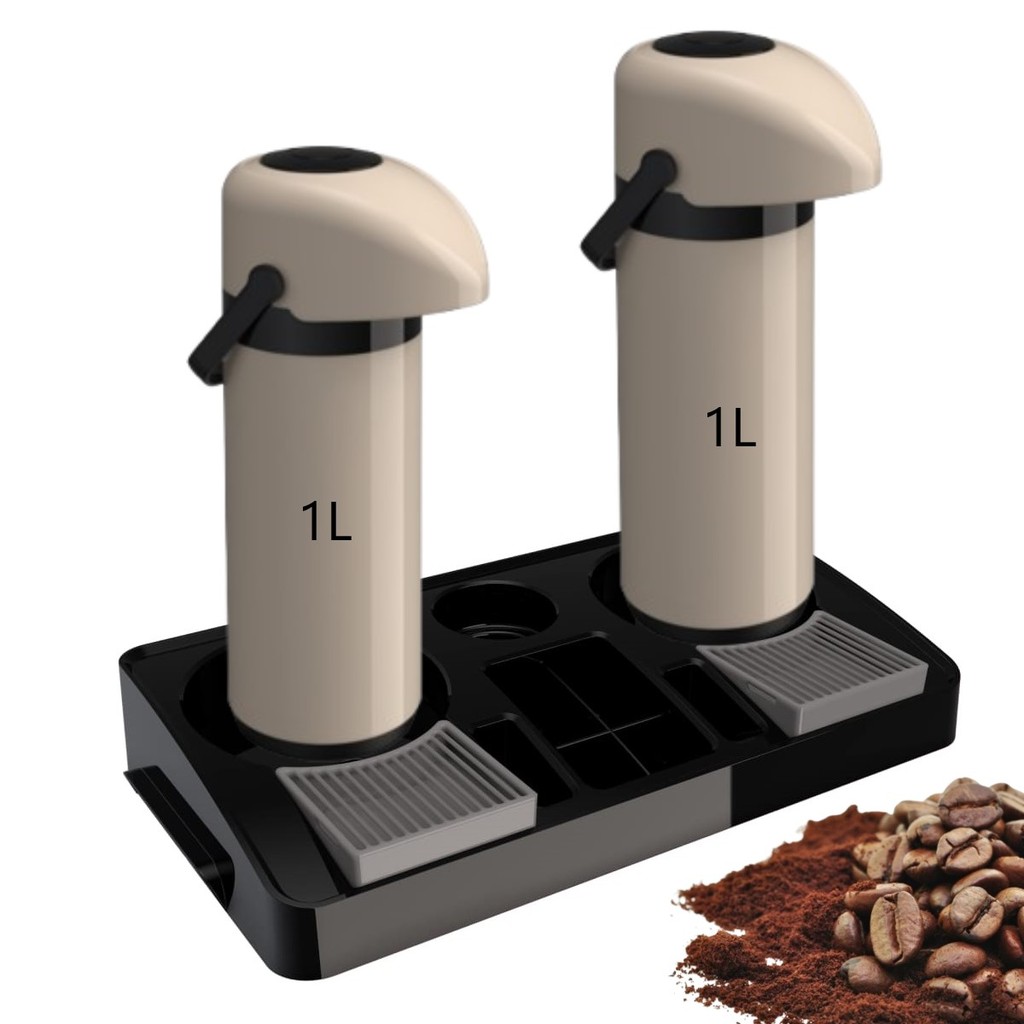 Kit 2 Garrafa Térmica Verona 1L + 1 Bandeja Organizadora Servire 2 Unitermi