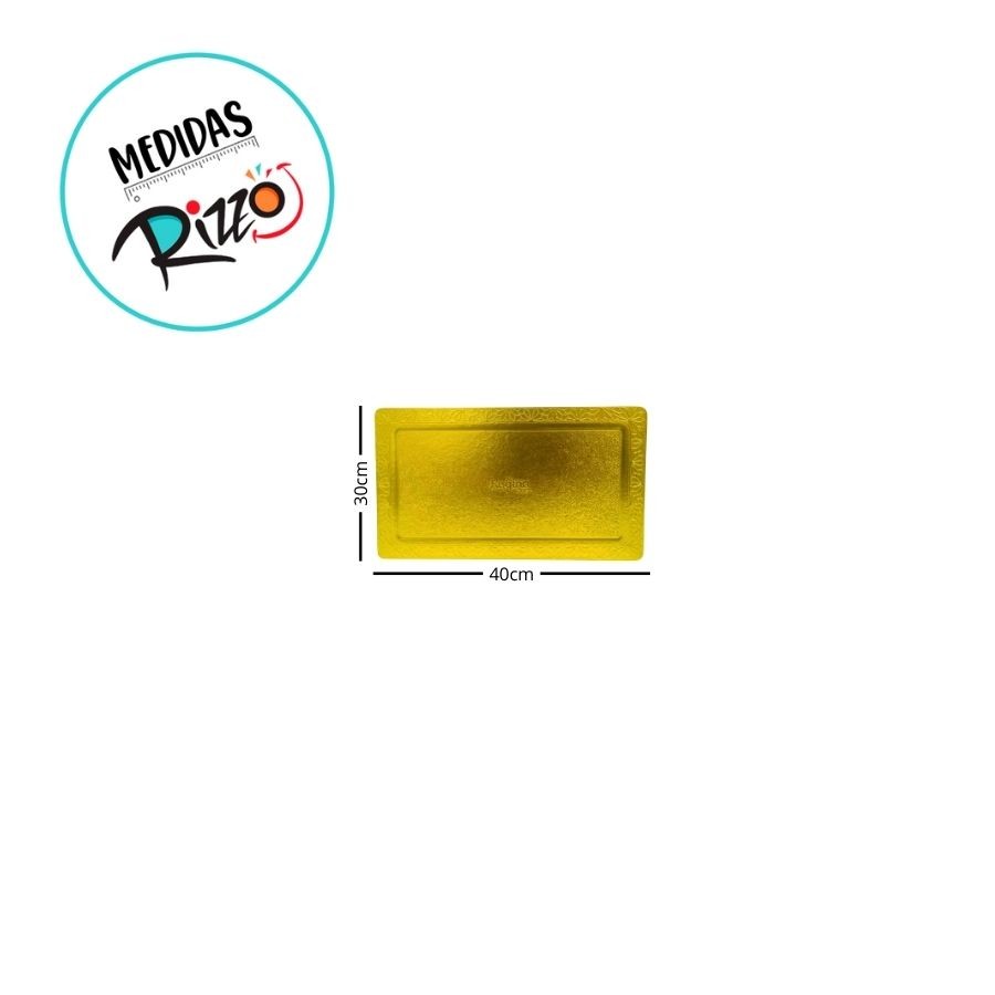 Detalhes do Cakeboard Retangular Dourado - 30x40cm - 1 unidade - Regina - Rizzo