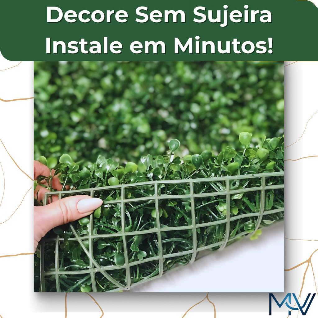 Kit Placa Buchinho Jardim Vertical Parede Muro Inglês Cheio Grama Artificial Vertical Luxo 60x40