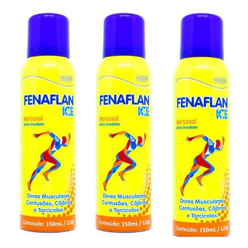 Fenaflan Ice 150ml Aerosol Kit 3 Un Para Dores Musculares