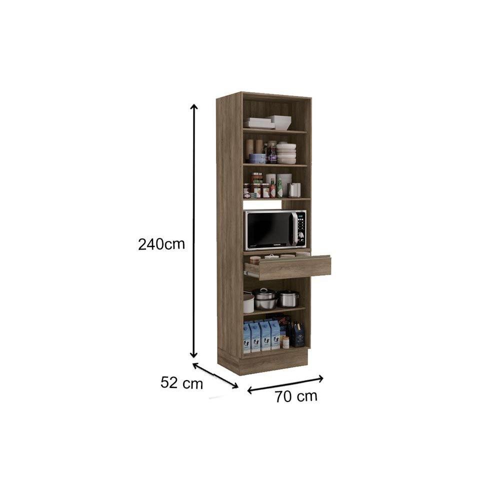 Detalhes do Módulo Cozinha Kappesberg Maxxi Paneleiro G751 4 Portas e 1 Gaveta 70cm Polipropileno Branco