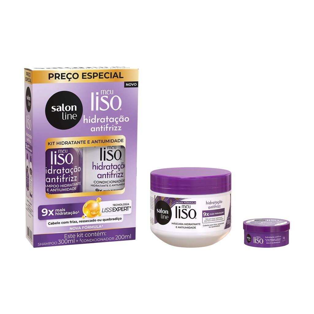 Kit Shampoo + Condicionador, Máscara e Balm Antifrizz