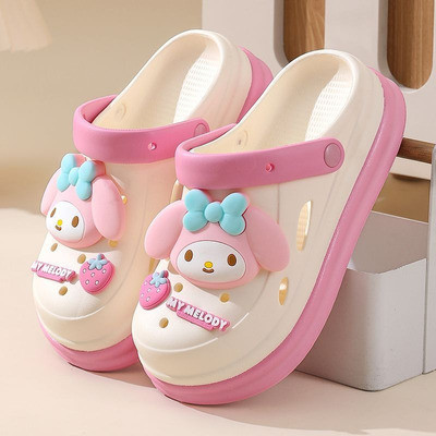 Sanrio Cinnamoroll Kuromi Estudantes Femininos Outwear Grosso Anti Odor Antiderrapante Sandálias Chinelos Para Mulheres