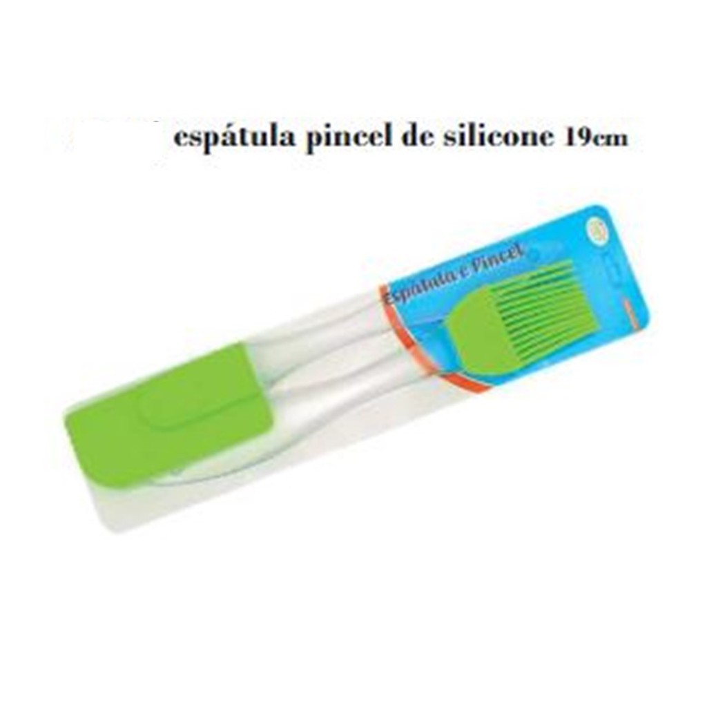 Kit Cozinha Espátula E Pincel De Silicone Cabo Acrílico 19cm Cozinha