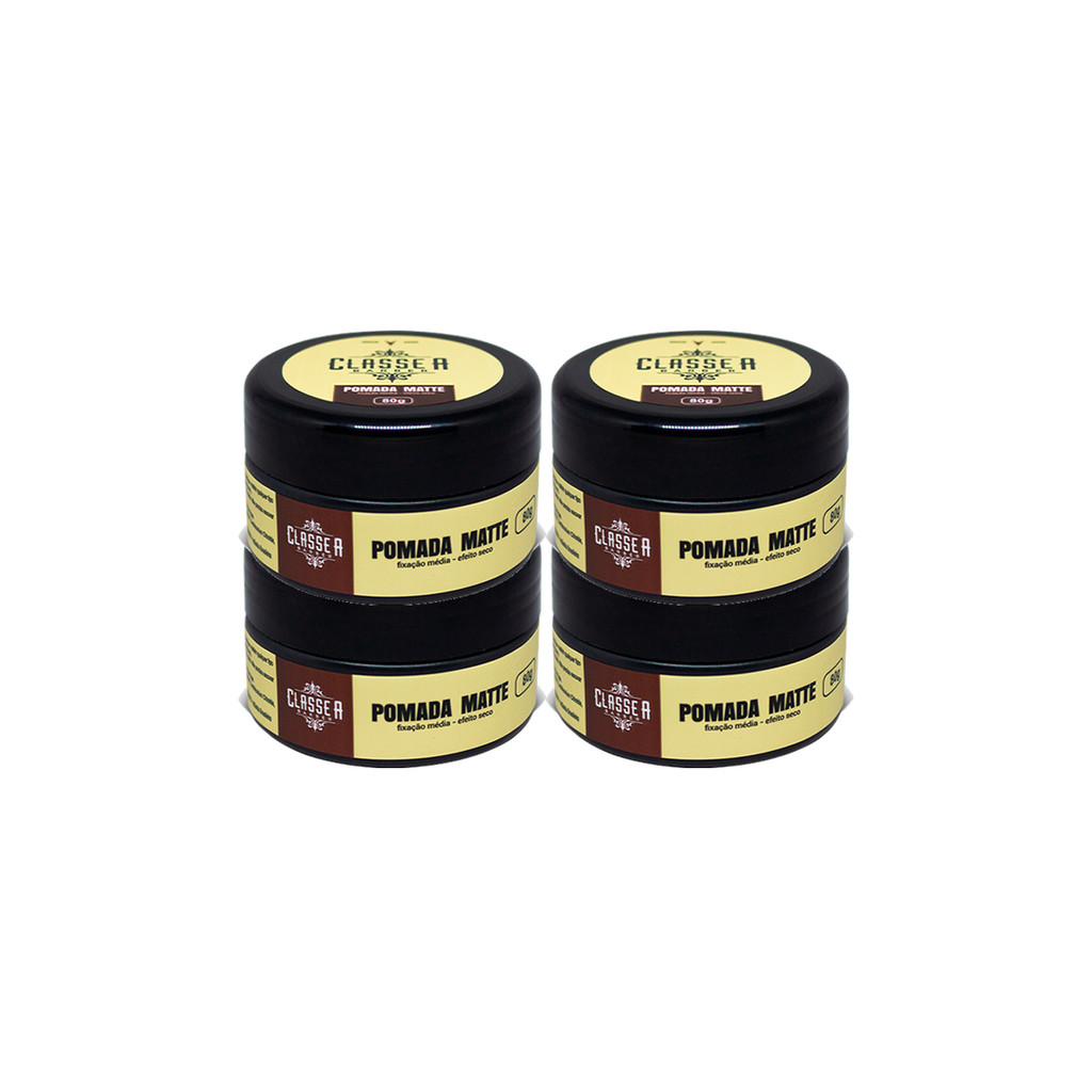 KIT POMADA MODELADORA EFEITO MATTE SECO E NATURAL 80G - 4UN -  CLASSE A