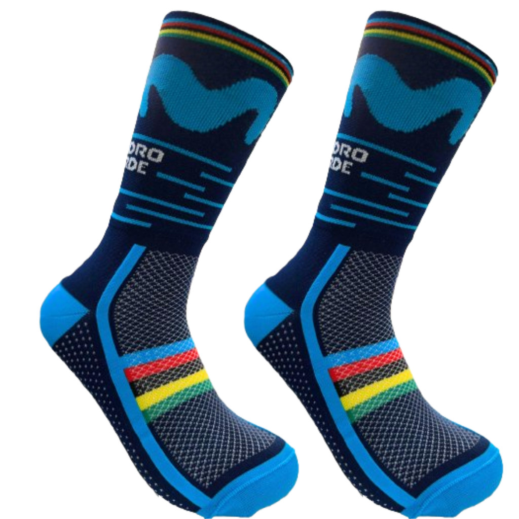 MEIA CICLISMO MTB CANO LONGO MOVISTAR ALEJANDRO VALVERDE AZUL