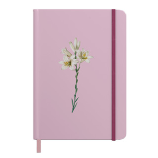Caderno Moleskine | Com Pauta | Capa Lírios Rosa em Oferta na Shopee