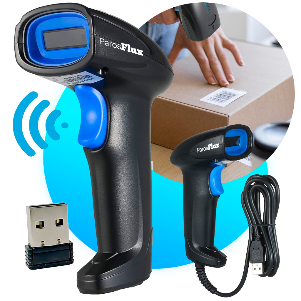 Leitor Código De Barras Sem Fio Usb Bar Code Scanner 1d Cor Preto 127/220v