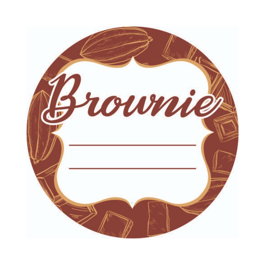 120 Etiqueta para Brownie com campo de escrita