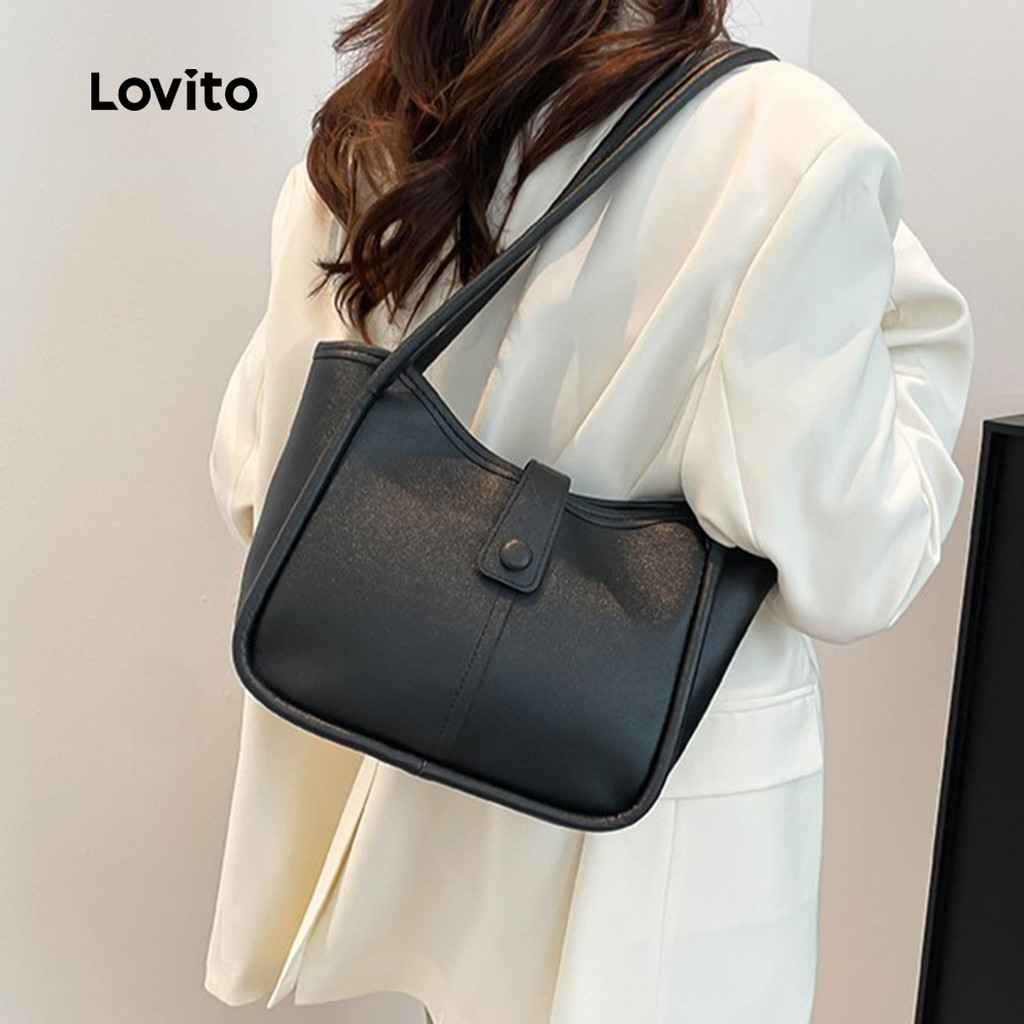 Lovito Bolsa Casual lisa de grande bolsa de ombro para mulheres LFA76004 - Women Bags