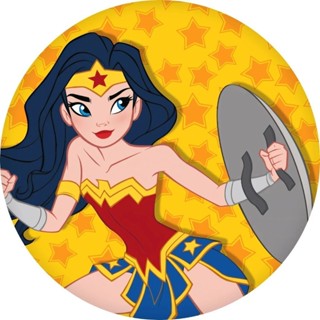 Painel Mulher Maravilha Redondo 50x50 tecido sublimado com elastico LEIA A DESCRIÇÃO SUBLISTAR em Oferta na Shopee