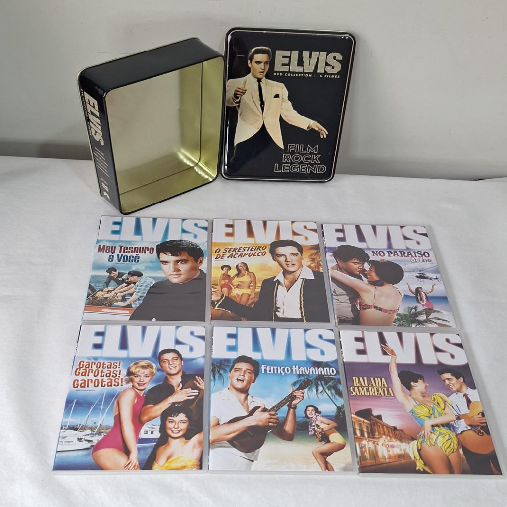 DVD Coleção Lata Elvis Presley Lata 6 Dvd`s Original editora John Rich