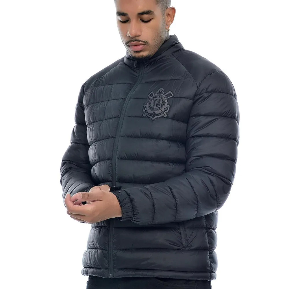 Jaqueta Corinthians Puffer All Black Masculina Oficial