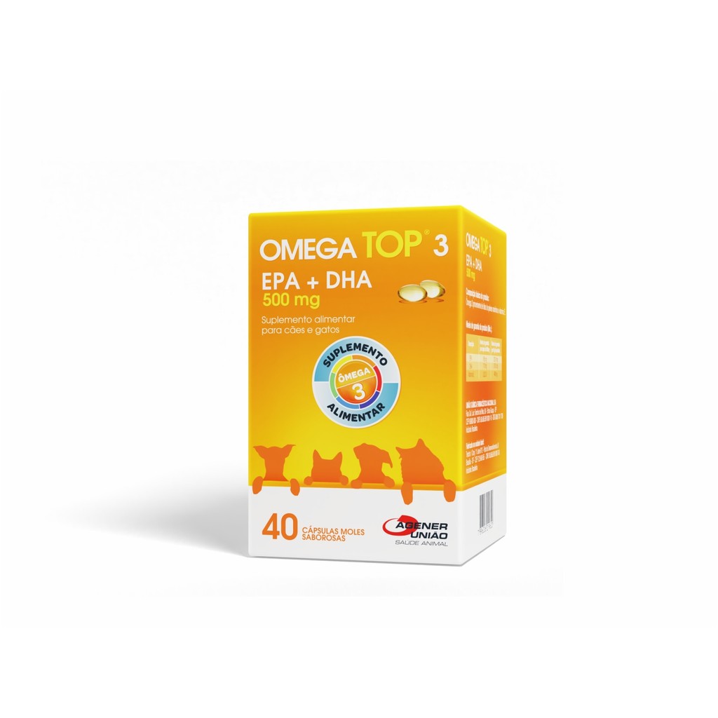 Omega Top 3 500mg para Cães e Gatos | Suplemento de Ômega 3 Saboroso
