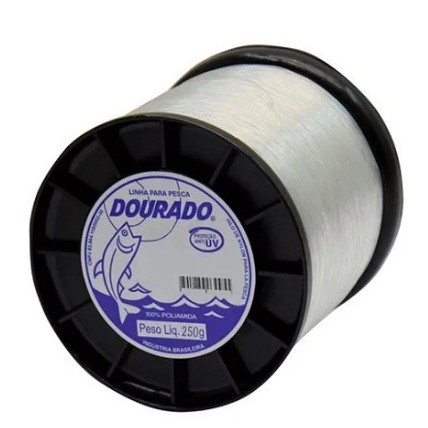 Linha de Pesca de Nylon DOURADO 250g Monofilamento Molinete Carretilha Chicote