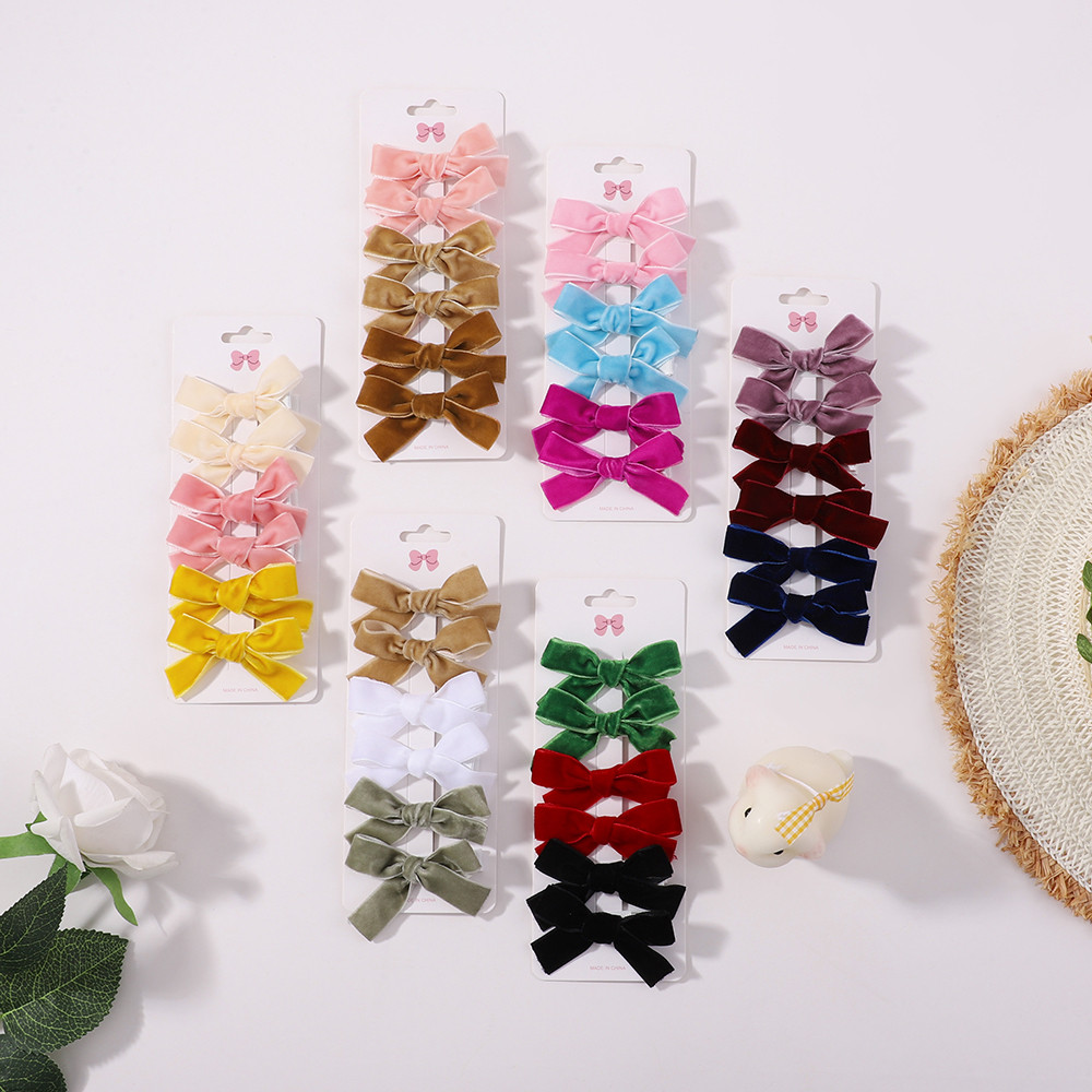 6 Pçs/set Crianças Arcos Grampo De Cabelo Para Meninas Cor Sólida Grampos Presilhas Acessórios Feitos À Mão em Oferta na Shopee