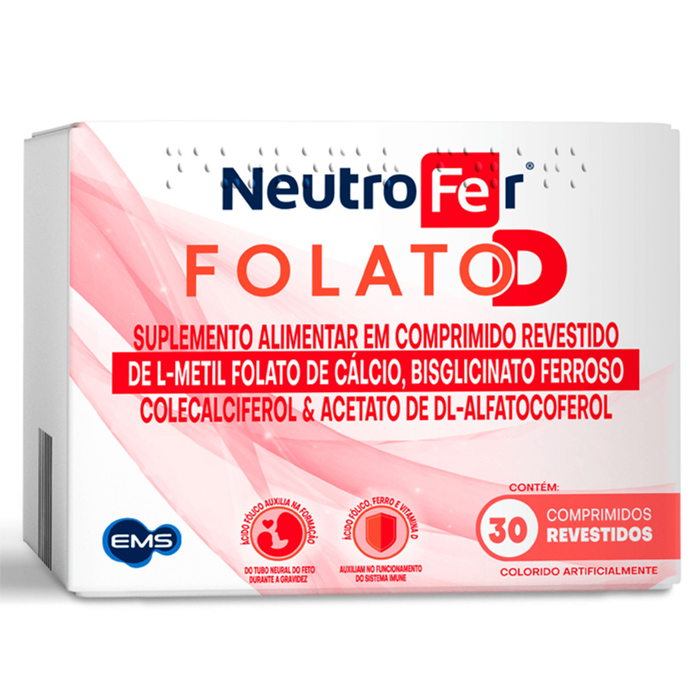 Suplemento Alimentar Neutrofer Folato D EMS 30 Comprimidos