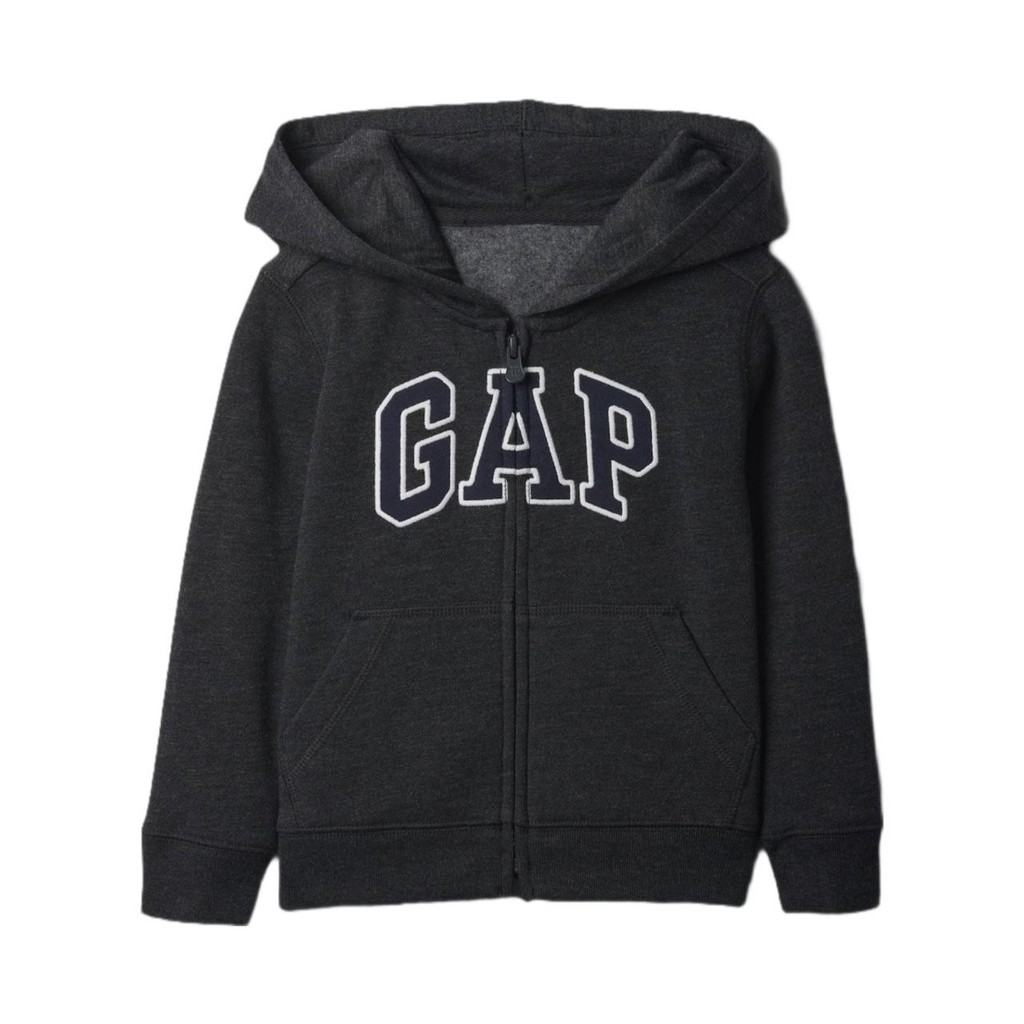 BLUSA GAP MOLETOM MENINO GRAFITE ZÍPER CINZA ESCURO