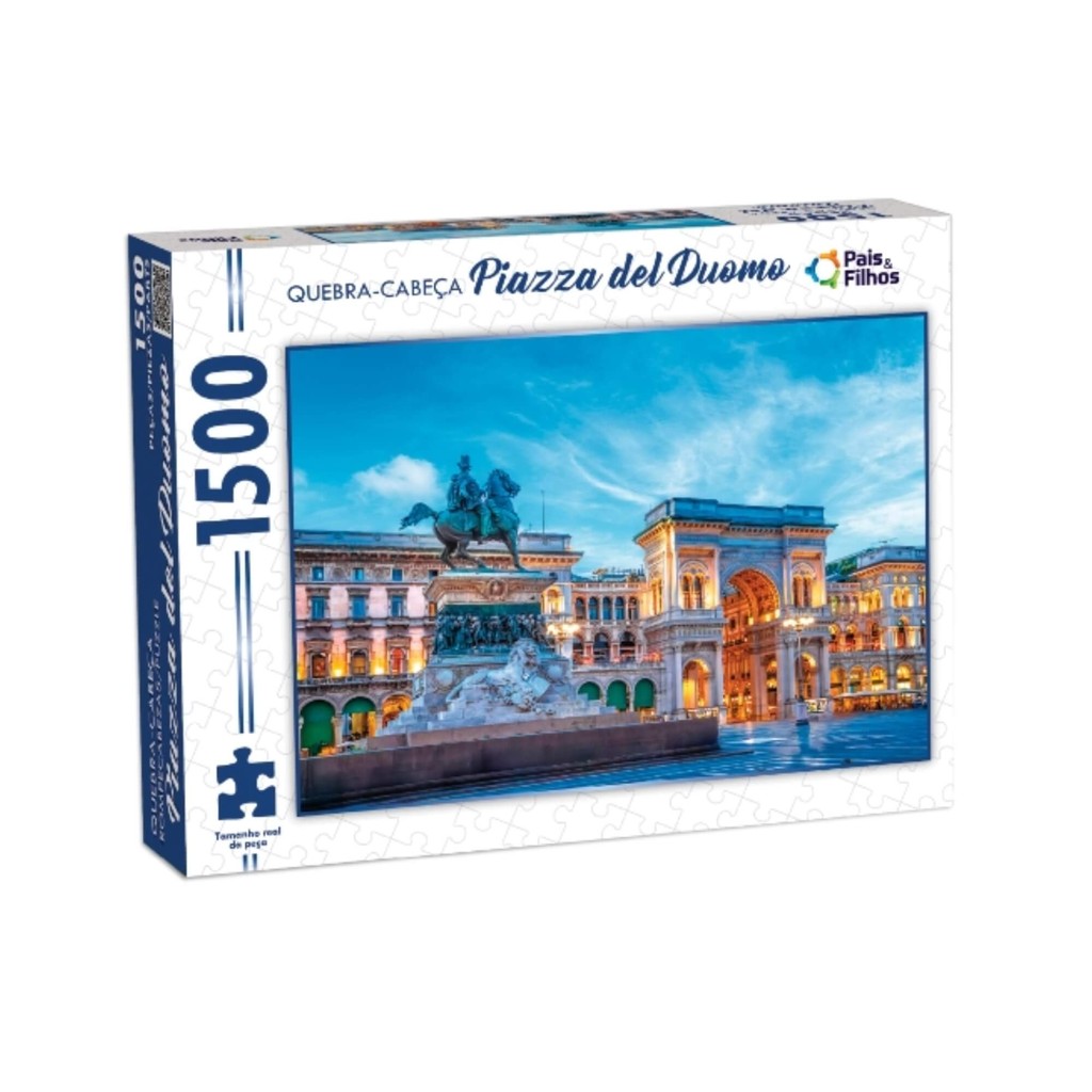 Quebra-Cabeça Piazza del Duomo 1500 Peças Puzzle Adulto Europa Pais e Filhos 792997-1